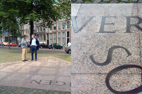 Lettering of Homomonument Amsterdam by Frank E. Blokland